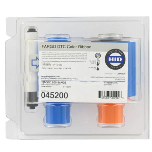 Fargo 045200 ECO YMCKO: Full-color ribbon with resin black and clear overlay panel